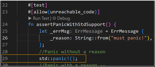 Explicit panic - Example